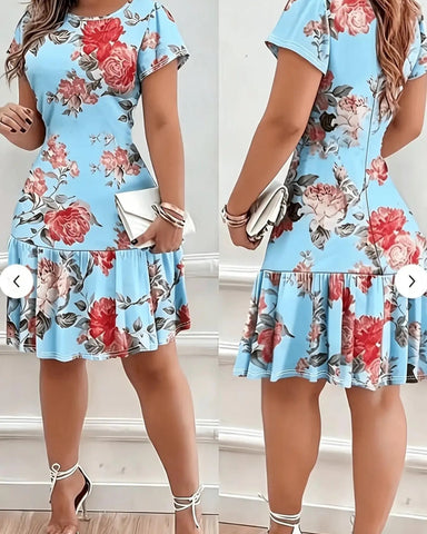 Women’s Casual Print Stretch Dress Stylish Summer Daily Wear