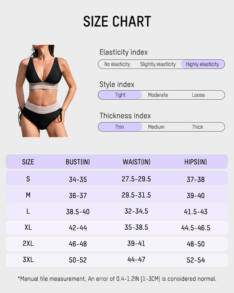Two-Piece Color Block Tummy-Smoothing Swimsuit