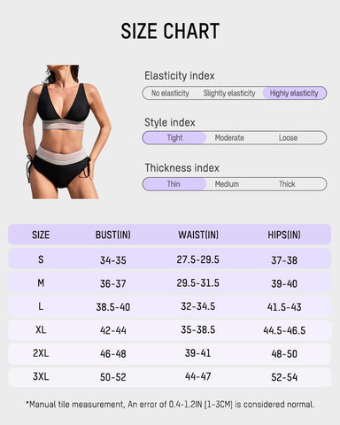 Two-Piece Color Block Tummy-Smoothing Swimsuit