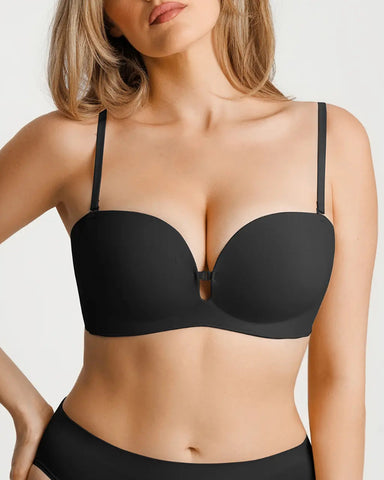 Seamless Strapless Push-Up Bra with Removable Pads