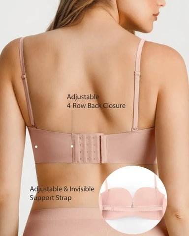 Seamless Strapless Push-Up Bra with Removable Pads
