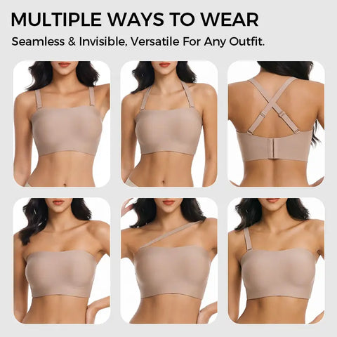 Strapless Jelly Wireless Padded Bra, Non-Slip Seamless Comfort