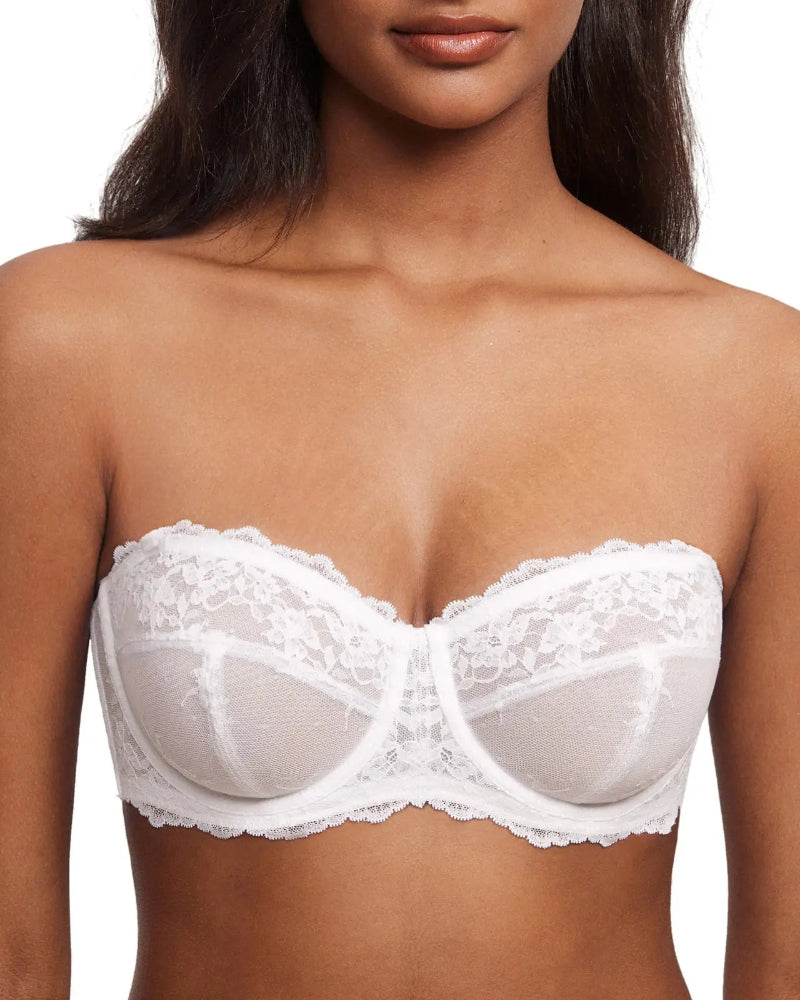 Lace Strapless See-Through Plus Size Convertible Underwire Bra