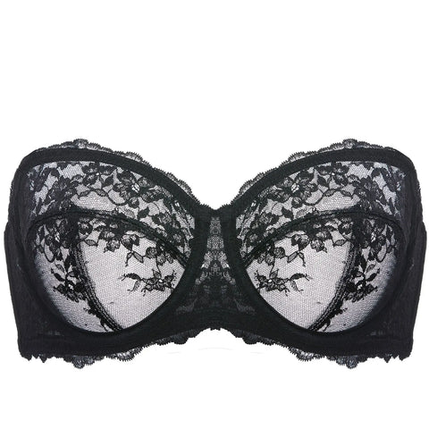 Lace Strapless See-Through Plus Size Convertible Underwire Bra