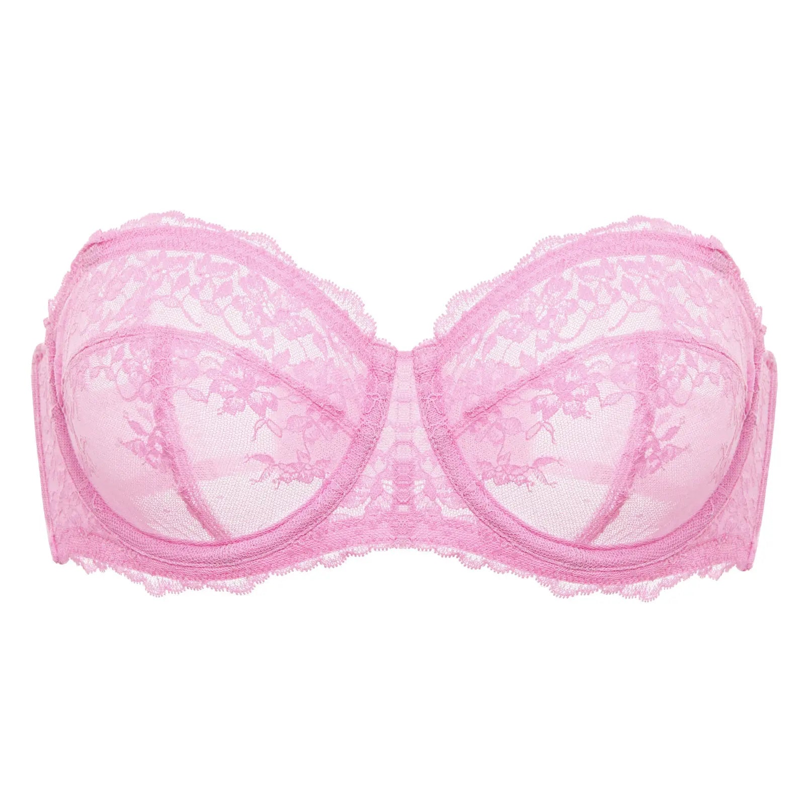 Lace Strapless See-Through Plus Size Convertible Underwire Bra