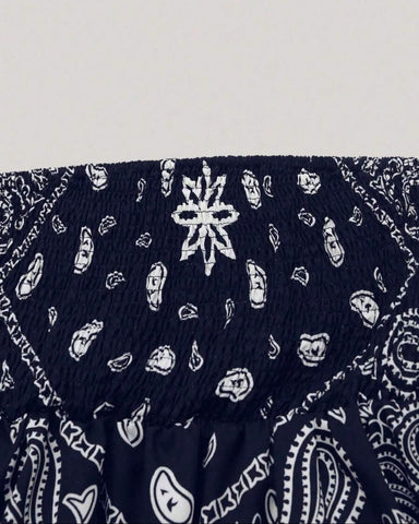 Boho Plus Size Ethnic Print Tube Top Asym Hem