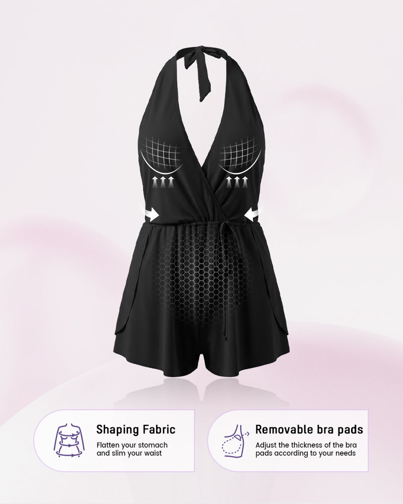 Halter Neck Tummy Control Swim Romper