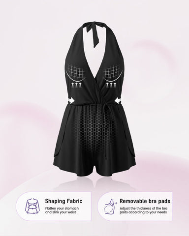 Halter Neck Tummy Control Swim Romper