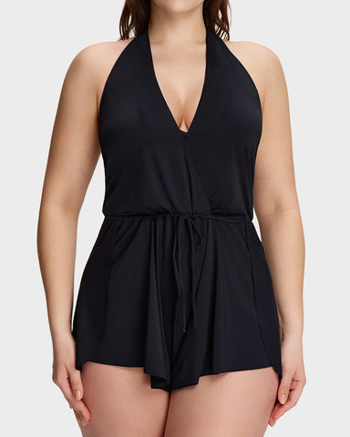Halter Neck Tummy Control Swim Romper