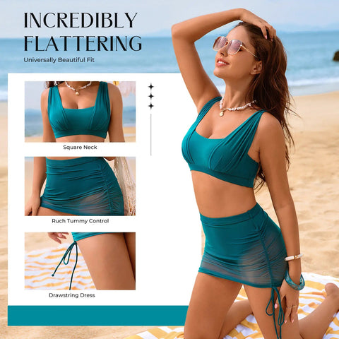 Tummy Control Swim Skirt Swimsuit
