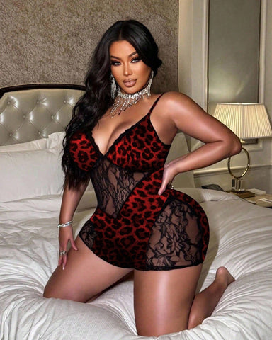 Leopard Print Bodysuit with Matching Shorts