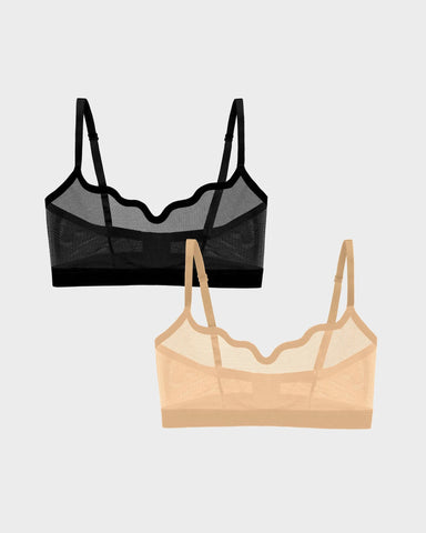 Cookie Dough Sheer Bralette with Delicate Lace