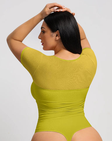 Short Sleeve Tummy Control Shapewear Bodysuit
