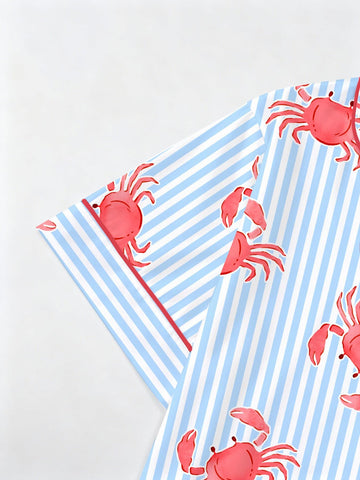 Women's 2-Piece Crab Print Pajama Short Set