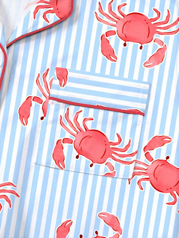 Women's 2-Piece Crab Print Pajama Short Set