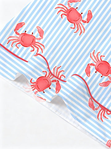 Women's 2-Piece Crab Print Pajama Short Set