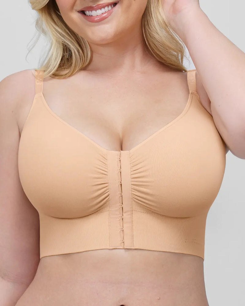 Seamless Push-Up Bra Top with Front Closure