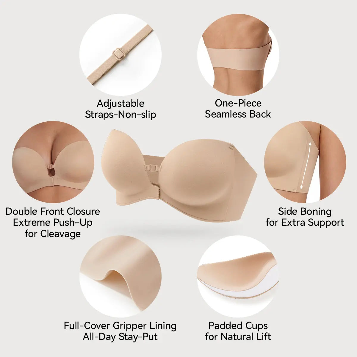 Comfortable Seamless Non-Slip Wireless Padded Support Bra