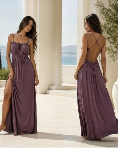 Women’s Summer Slip Dress – Loose, Solid, Pleated, Casual Chic, Vacation Loungewear