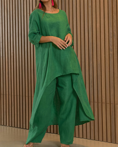 Asymmetric Cotton Two-Piece Set – Relaxed Modern Chic Fit