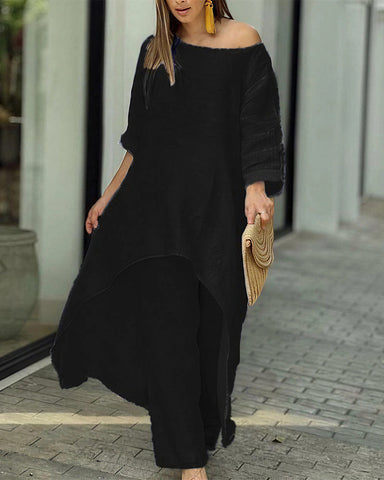 Asymmetric Cotton Two-Piece Set – Relaxed Modern Chic Fit