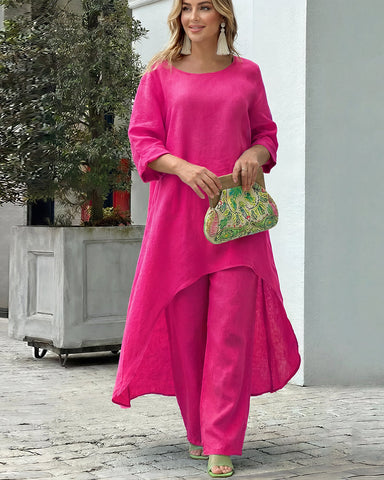 Asymmetric Cotton Two-Piece Set – Relaxed Modern Chic Fit