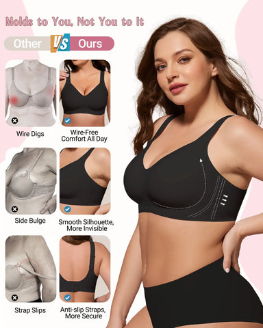 Plus Size Wire-Free Bra – Full Coverage, Breathable Support, Seamless Comfort