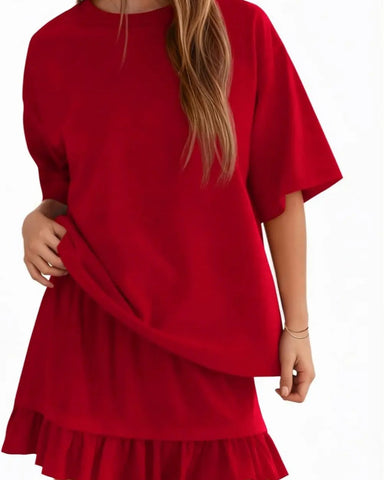 Crewneck Top & Mini Skirt Set