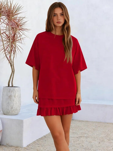 Crewneck Top & Mini Skirt Set