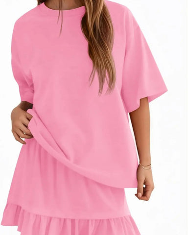 Crewneck Top & Mini Skirt Set