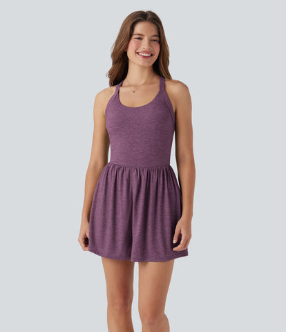 Backless Twisted Side Pocket 2-in-1 Resort Romper-Easy Peezy Edition