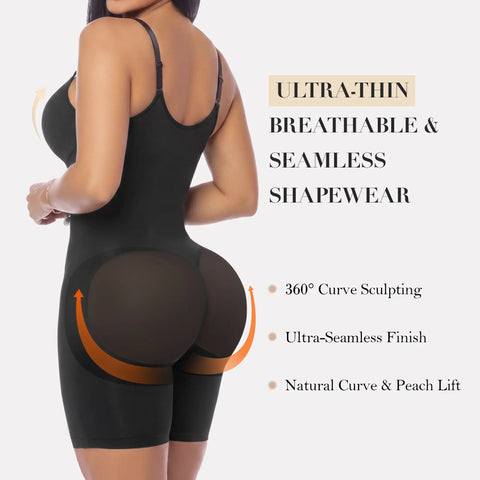 Zip-Up Tummy Control Shaping Bodysuit