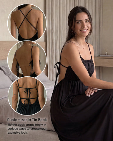 Backless Tie-Back Maxi Cami Dress