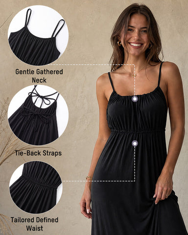 Backless Tie-Back Maxi Cami Dress