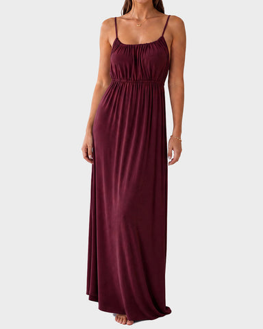 Backless Tie-Back Maxi Cami Dress