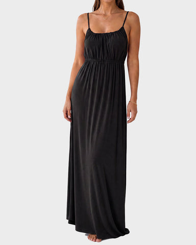 Backless Tie-Back Maxi Cami Dress