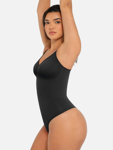 Seamless Covered Bust Jumpsuit Thong Bodysuit Fit