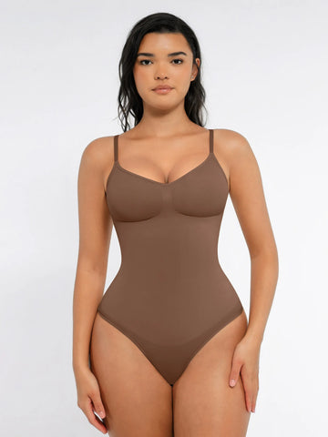Seamless Covered Bust Jumpsuit Thong Bodysuit Fit