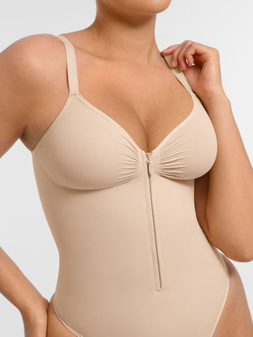 Shape-curve Tummy Control Seamless Zipper Shaping Bodysuit