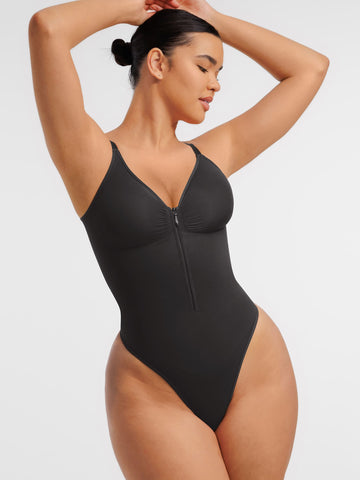 Shape-curve Tummy Control Seamless Zipper Shaping Bodysuit