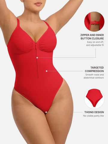 Shape-curve Tummy Control Seamless Zipper Shaping Bodysuit