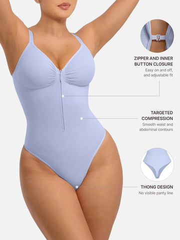 Shape-curve Tummy Control Seamless Zipper Shaping Bodysuit
