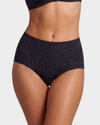 High-Waist Seamless Leopard Tummy Control Brief 6-Pack