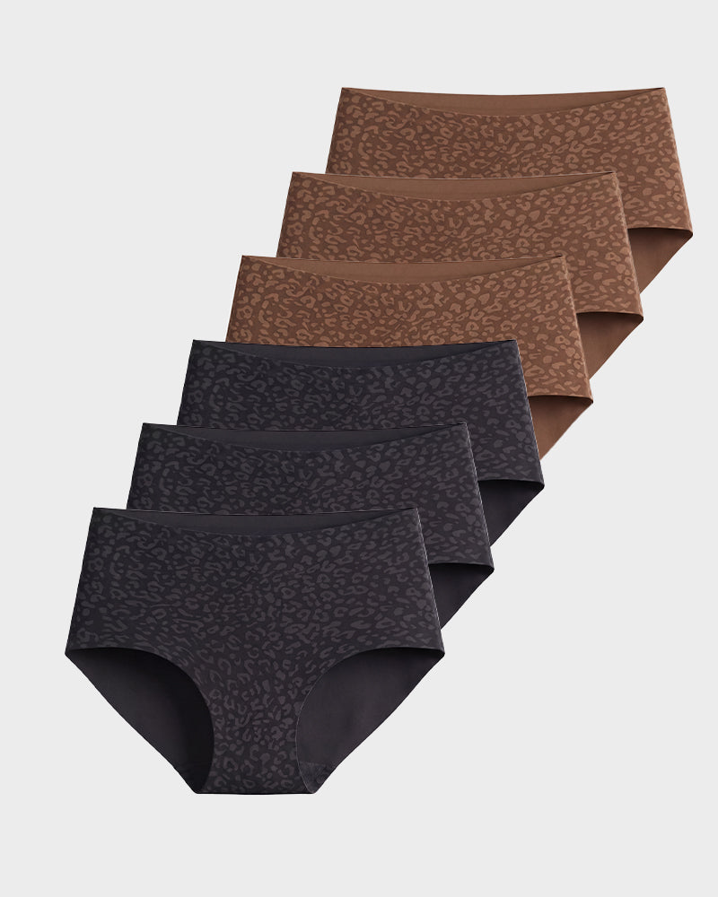 High-Waist Seamless Leopard Tummy Control Brief 6-Pack