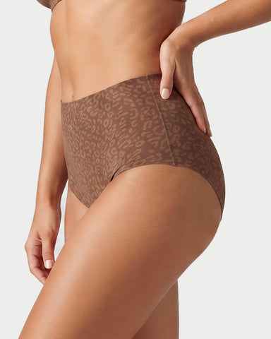 High-Waist Seamless Leopard Tummy Control Brief 6-Pack