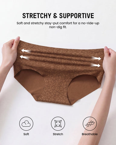 High-Waist Seamless Leopard Tummy Control Brief 6-Pack