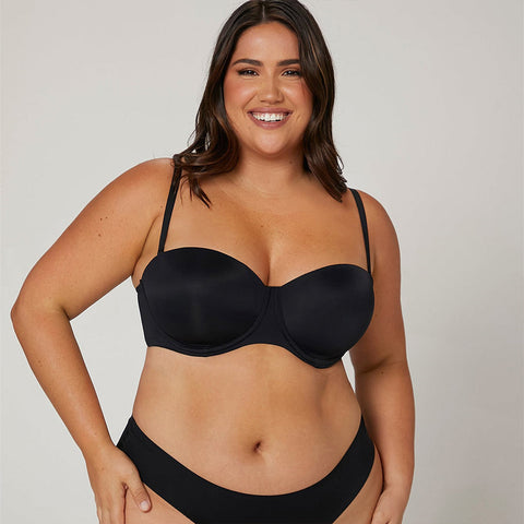 Strapless Mesh Underwire Balconette Bra