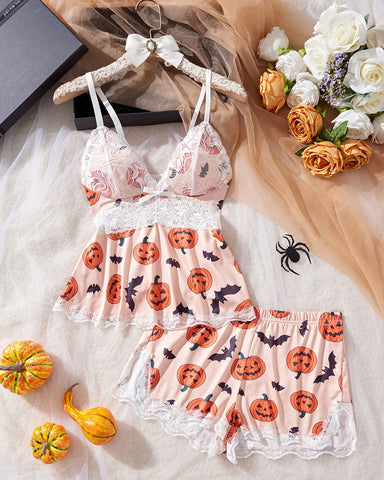 Women Sweetness Cami Set Lace Camisole Lingerie Nightwear