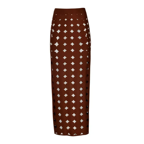 Laser Cutting Circularity Bikini Swimsuit and Split Skirt