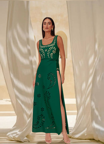 Fashionable And Sexy Hollow Pattern One-Piece Swimsuit Set